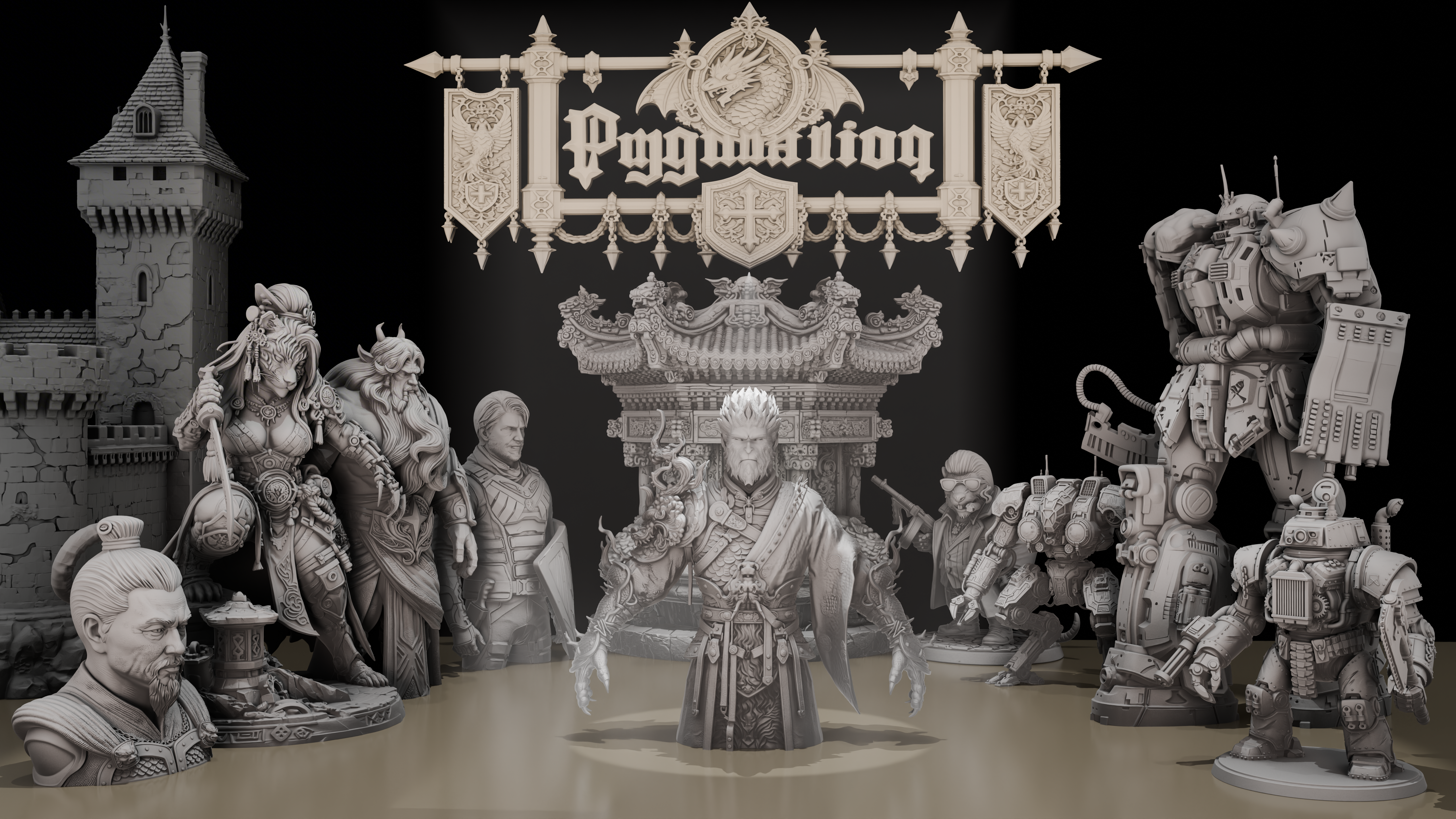 Generated 3D assets from Pygmalion